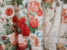 Load image into Gallery viewer, Colefax &amp; Fowler, cream with red &amp; green florals, lined &amp; I/L, 3607c
