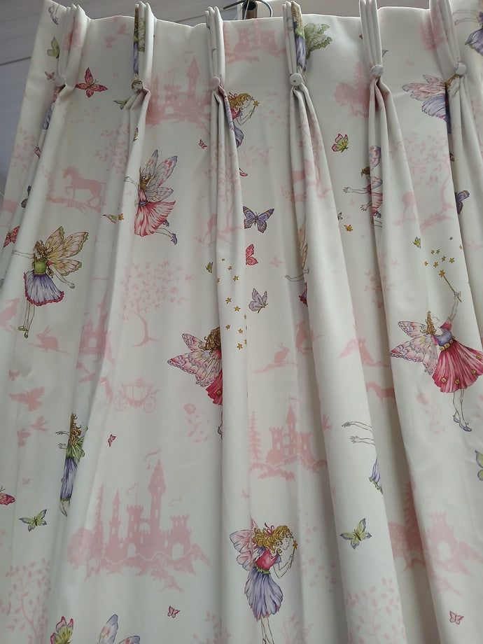 White with pink fairies and butterflies,B/O lined, 3682b