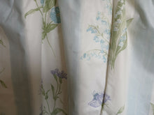 Load image into Gallery viewer, White &amp; Pale blue stripe with blue florals,lined &amp; I/L, 3724a
